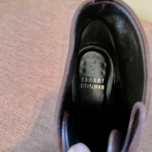 Stuart Weitzman Brown Leather Lace Up Heeled Boots, Size 6 - Picture 12 of 13